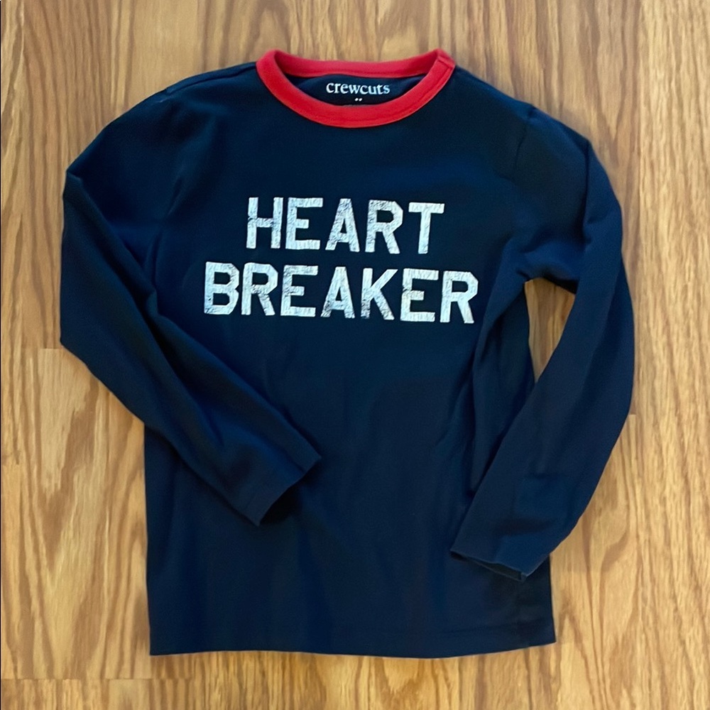 Crewcuts Navy Heart Breaker Long Sleeve Shirt